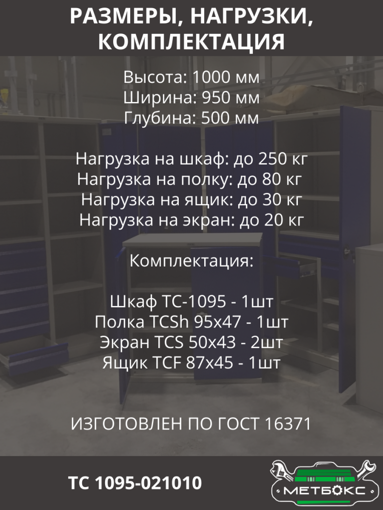 Шкаф инструментальный ТС 1095-021010 купить в Ухте