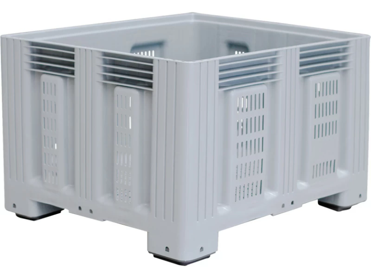 Контейнер 1200х1000х758 перфорированный, на ножках серый купить в Ухте