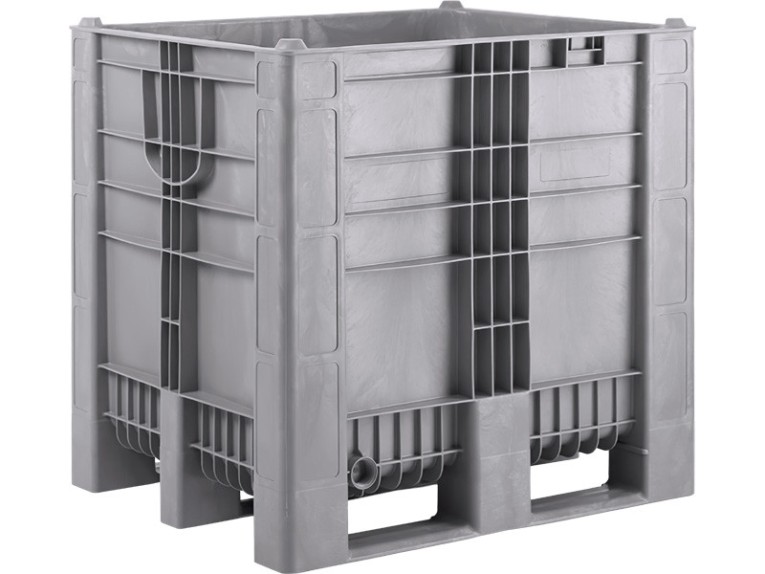 BoxPallet 1200х1000х1140 сплошной, на 3-х полозьях серый купить в Ухте