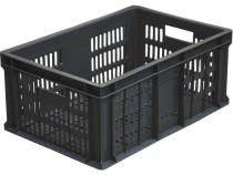 Ящик 600х400х250 с перфорацией чёрный