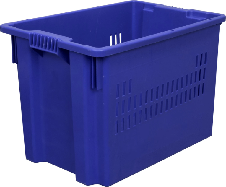 Ящик 600х400х400 дно сплошное, стенки перфорированные синий купить в Ухте