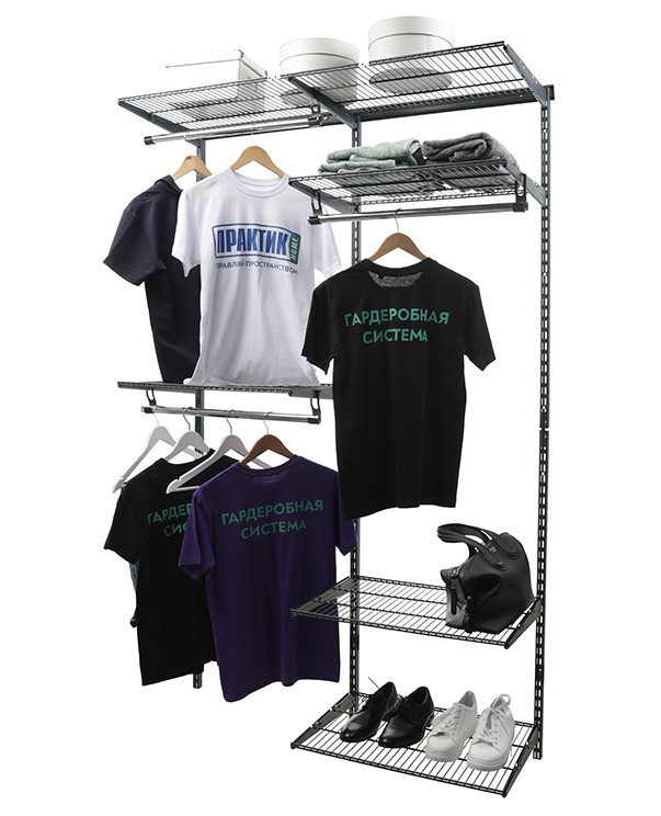 Гардеробная система Практик Home Optima G120 графит купить в Ухте Гардеробная система Практик Home Optima G120 графит купить в Ухте