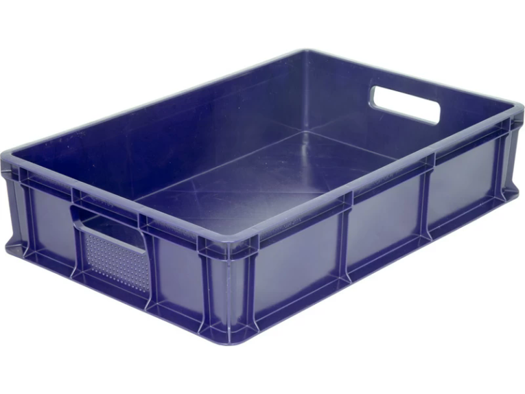 Ящик 600х400х140 мм сплошной с ручками синий купить в Ухте Ящик 600х400х140 мм сплошной с ручками синий купить в Ухте