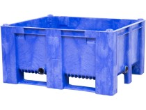 BoxPallet 1200х1000х580 мм сплошной на 2-х полозьях синий с 2 СП2 BoxPallet 1200х1000х580 мм сплошной на 2-х полозьях синий с 2 СП2