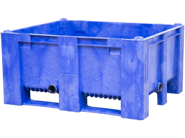 BoxPallet 1200х1000х580 мм сплошной на 2-х полозьях синий с 2 СП2 купить в Ухте