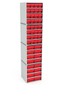 .Стационарная кассетница ДиКом (на 4 яруса) с красными ящиками