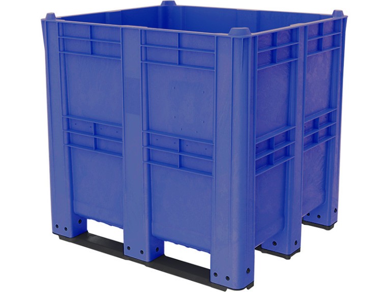 BoxPallet 1300х1150х1250 сплошной, на 3 полозьях синий купить в Ухте