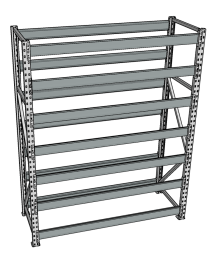 Стеллаж грузовой СГР 3000x1800x800 7 полок (без настила)
