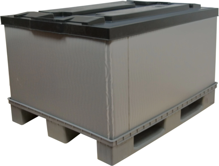 Контейнер 1200х800х860 мм сплошной разборный на п/паллет серый купить в Ухте