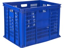 Ящик 600х400х410 перф. стенки сплошное дно синий