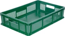 Ящик 600х400х140 мм дно сплош.стенки перф.с ручками зеленый