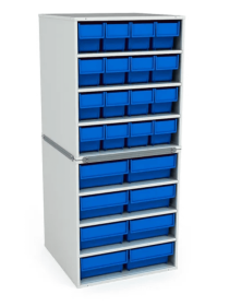 Стационарная кассетница ДиКом (на 2 яруса) с синими ящиками Стационарная кассетница ДиКом (на 2 яруса) с синими ящиками