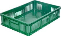 Ящик 600х400х140 мм дно сплош.стенки перф.без ручек зеленый