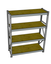Стеллаж грузовой СГР 2500x900x400 4 полки (фанера) Стеллаж грузовой СГР 2500x900x400 4 полки (фанера)