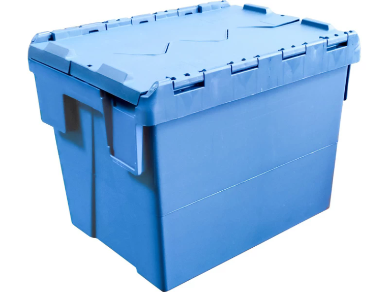 Ящик 400х300х306 сплошной, с крышкой синий купить в Ухте Ящик 400х300х306 сплошной, с крышкой синий купить в Ухте