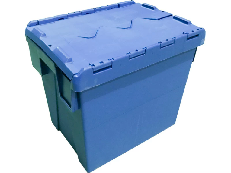 Ящик 400х300х356 сплошной, с крышкой синий купить в Ухте Ящик 400х300х356 сплошной, с крышкой синий купить в Ухте