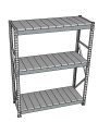 Стеллаж грузовой СГР 3000x1200x1000 3 полки (металл)
