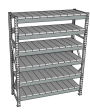Стеллаж грузовой СГР 2500x1800x1000 6 полок (металл)