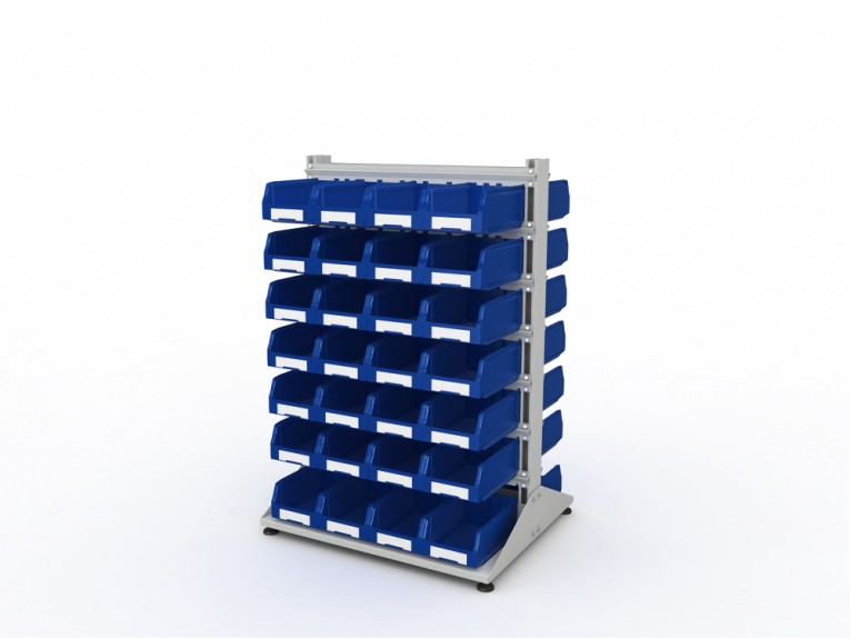 Стеллаж для пластиковых лотков SORTEX двухсторонний 1500x1000x800.03 купить в Ухте