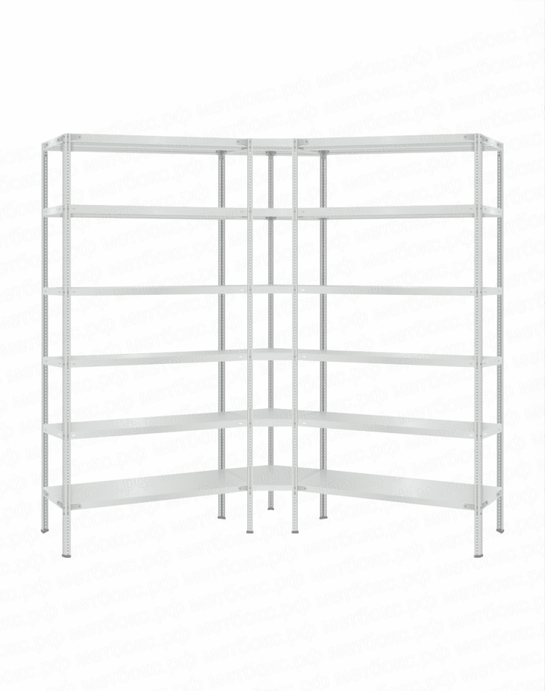 Стеллаж угловой 2000х1700х1700 (6 ярусов глубиной 500мм) купить в Ухте