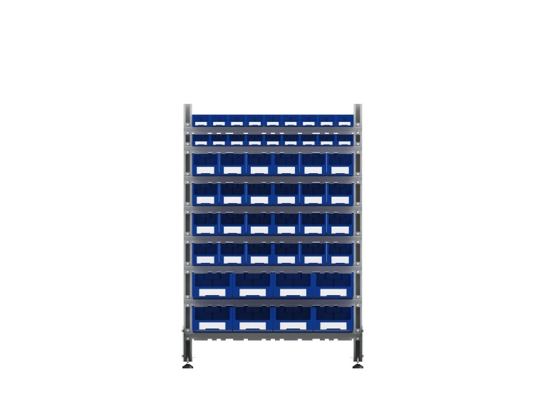 Стеллаж для пластиковых лотков SORTEX двухсторонний 1500x1000x800.06 купить в Ухте