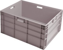 Ящик 800х600х455 сплошной, с ручками, дно с усилением, серый B-8644