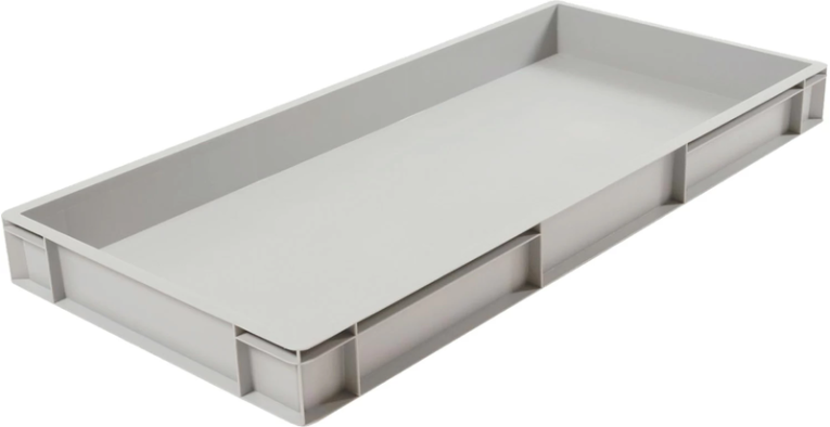 Ящик 1000х400х120 сплошной, без ручек, дно с усилением, серый B-4011 купить в Ухте