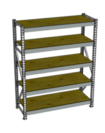 Стеллаж грузовой СГР 2500x900x800 5 полок (фанера)