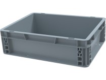 Ящик 400х300х120 сплошной, усиленное дно, цв. серый
