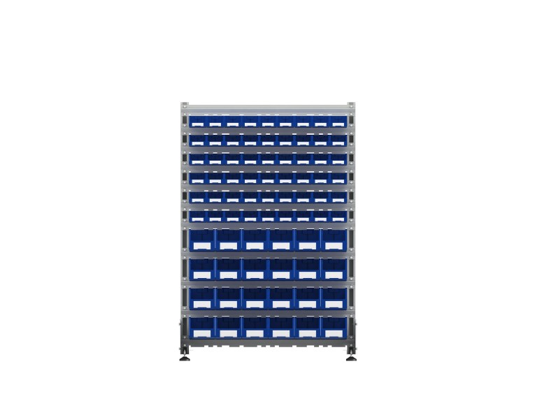 Стеллаж для пластиковых лотков SORTEX односторонний 1500x1000x450.04 купить в Ухте Стеллаж для пластиковых лотков SORTEX односторонний 1500x1000x450.04 купить в Ухте