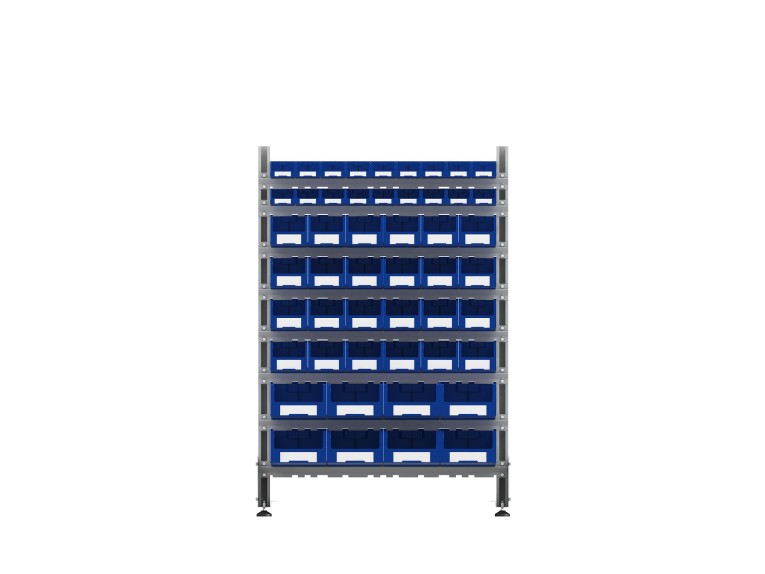 Стеллаж для пластиковых лотков SORTEX односторонний 1500x1000x450.06 купить в Ухте Стеллаж для пластиковых лотков SORTEX односторонний 1500x1000x450.06 купить в Ухте