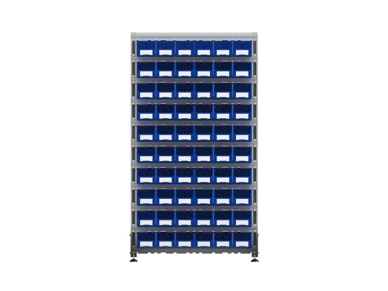 Стеллаж для пластиковых лотков SORTEX односторонний 1800x1000x450.02 купить в Ухте Стеллаж для пластиковых лотков SORTEX односторонний 1800x1000x450.02 купить в Ухте