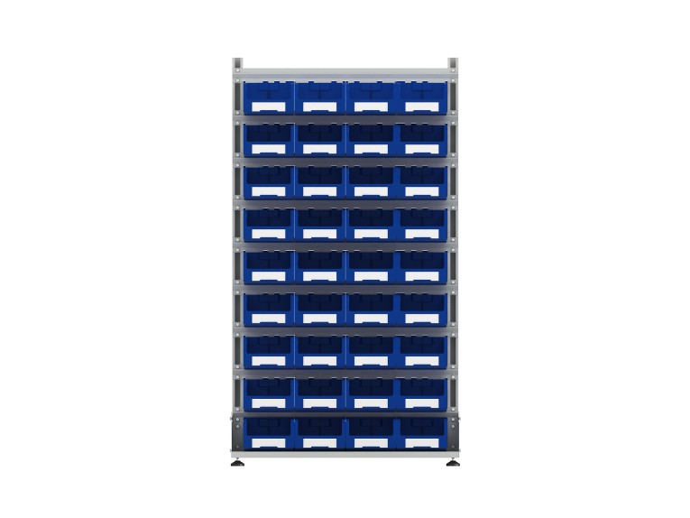 Стеллаж для пластиковых лотков SORTEX односторонний 1800x1000x450.03 купить в Ухте Стеллаж для пластиковых лотков SORTEX односторонний 1800x1000x450.03 купить в Ухте