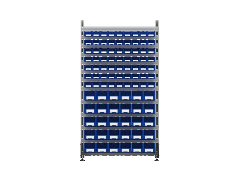 Стеллаж для пластиковых лотков SORTEX односторонний 1800x1000x450.04 купить в Ухте Стеллаж для пластиковых лотков SORTEX односторонний 1800x1000x450.04 купить в Ухте