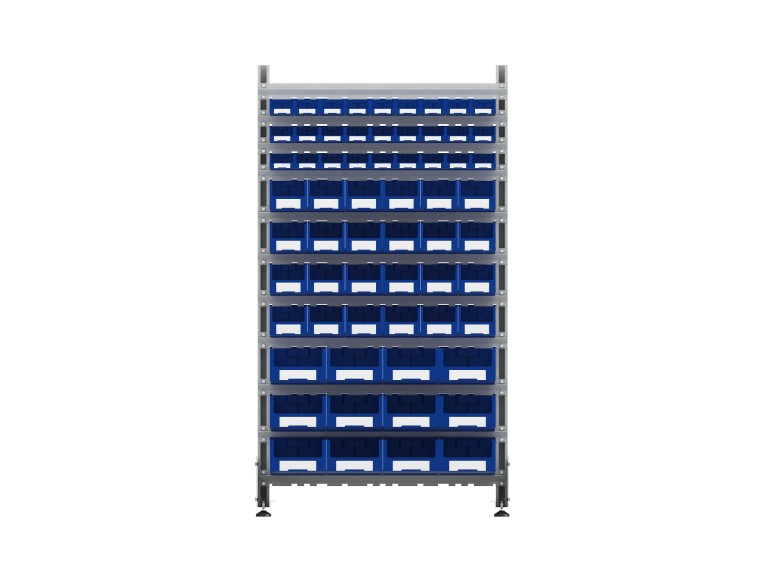 Стеллаж для пластиковых лотков SORTEX односторонний 1800x1000x450.05 купить в Ухте Стеллаж для пластиковых лотков SORTEX односторонний 1800x1000x450.05 купить в Ухте