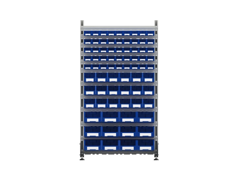 Стеллаж для пластиковых лотков SORTEX односторонний 1800x1000x450.06 купить в Ухте Стеллаж для пластиковых лотков SORTEX односторонний 1800x1000x450.06 купить в Ухте