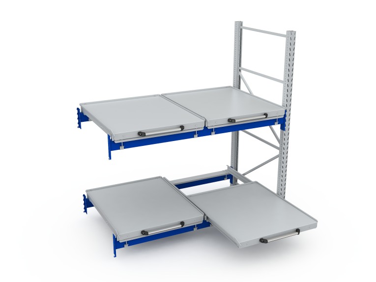 Стеллаж с выкатными платформами S-HEAVY 500 (2 яруса хранения) купить в Ухте