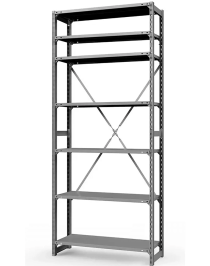 Стеллаж ТСУ 1800x1200x300 7 полок (150 кг, металл) Стеллаж ТСУ 1800x1200x300 7 полок (150 кг, металл)